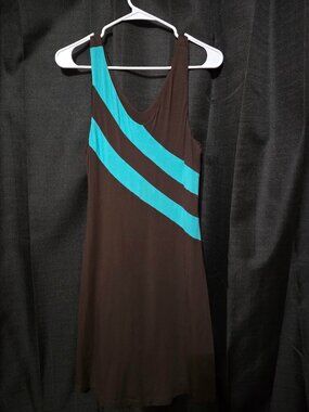 Women's ABS by Allen Schwartz Brown Turquoise DRESS NWT